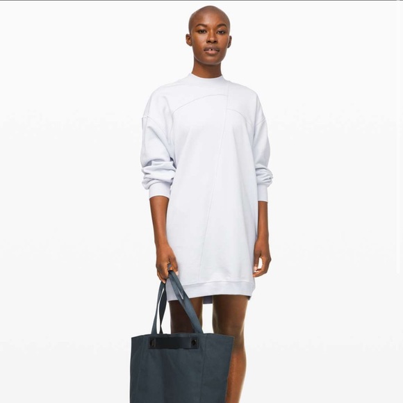 lululemon athletica Dresses & Skirts - 🗻Lululemon Broken Beats crew neck sweatshirt Dress Alpine White size xs